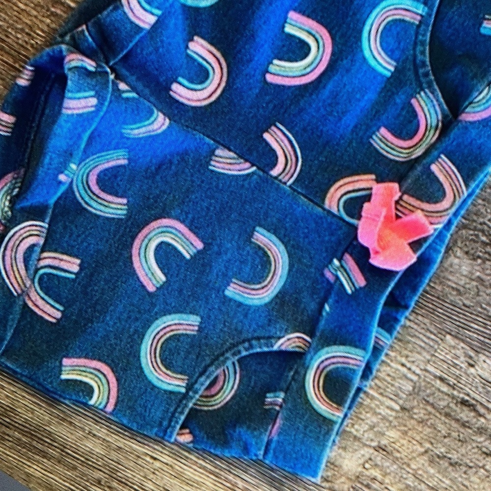 Breathable rainbow pattern design girls shorts